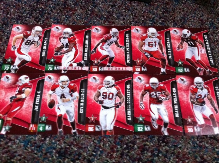 Arizona Cardinals NFL Adrenalyn XL Complete Team Set (Special   Extra 