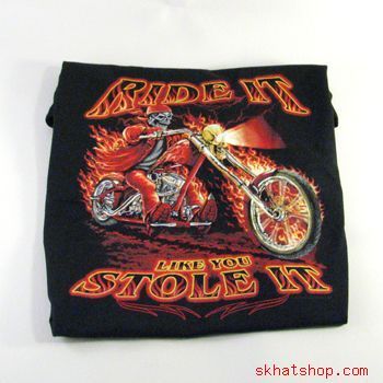 RIDE IT LIKE YOU STOLE IT SHORT SLEEVE, BLACK T SHIRT * EXTRA EXTRA 