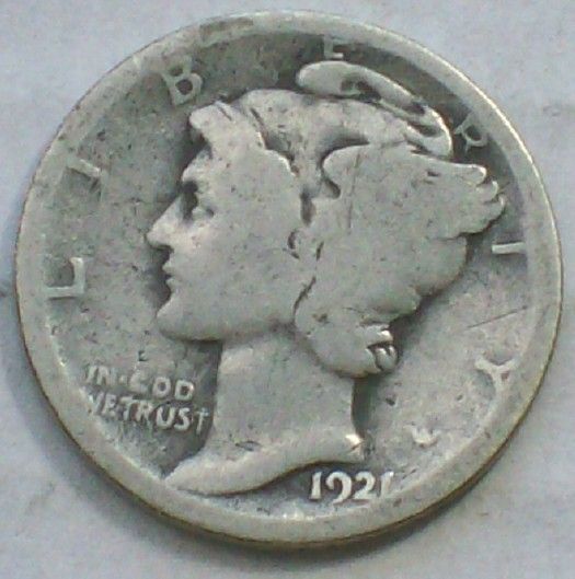   1921 MERCURY SILVER DIME   GOOD   AFFORDABLE   SCARCE   SHARP  