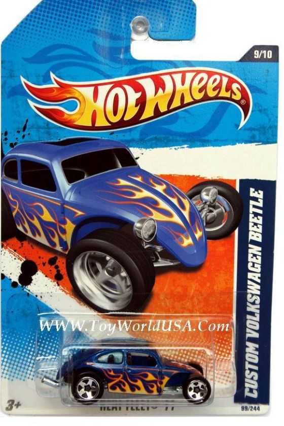 2011 Hot Wheels Heat Fleet #99 Custom Volkswagen Beetle blue  