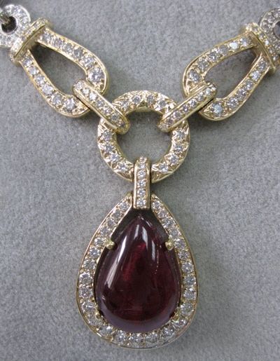 SIGNED DI MODOLO FIAMA COLLECTION DIAMOND + RUBELLITE 18K NEIMAN 