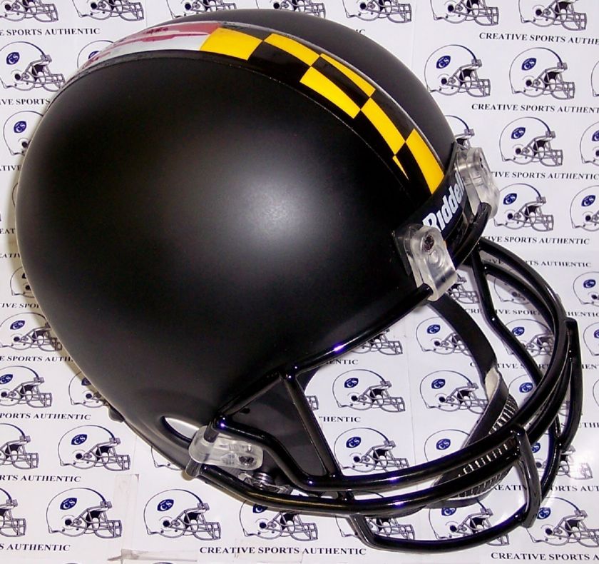 MARYLAND TERPS NCAA FULL SIZE BLACK FOOTBALL HELMET  