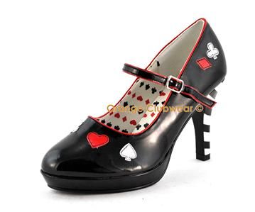 PLEASER Alice Queen of Hearts Poker Vegas Costume Heels  