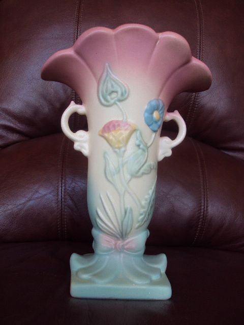Vintage Hull BowKnot vase with flowers 8 EXCELLENT  