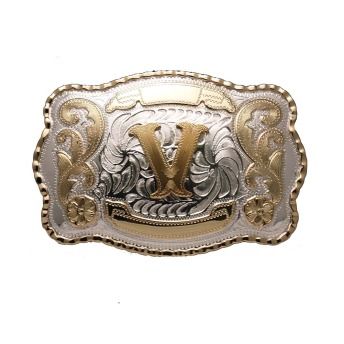 Monogram Letter V Belt Buckle  