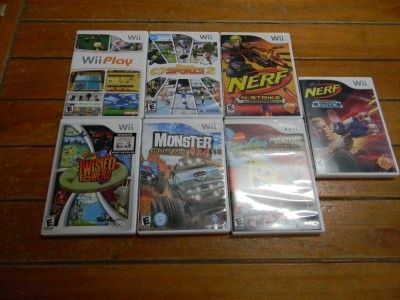 LOT NINTENDO WII 7 GAMES SPONGEBOB NERF DECA SPORTS 2 WII PLAY EUC 