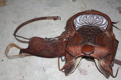 WESTERN PLEASURE SADDLE  15 COWBOY BRAND  BIG HORN  USED  