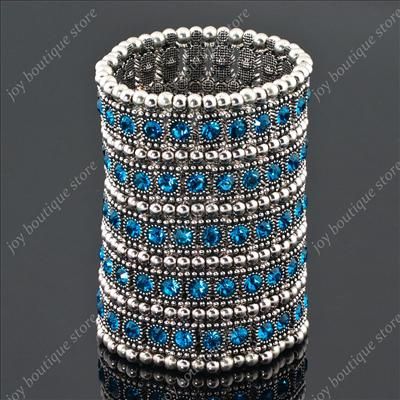 This is a stretchy bracelet ,flexible band fit most wrist size,5 row 