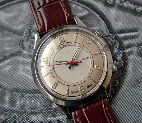 JAEGER LeCOULTRE MEMOVOX Stainless Steel Vintage Alarm Watch 1950s 