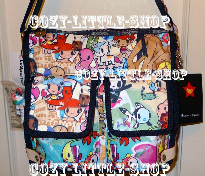 NWT LeSportsac TOKIDOKI SPIAGGIA *STELLINA* Bag~UNICORNO+OCTOPUS 