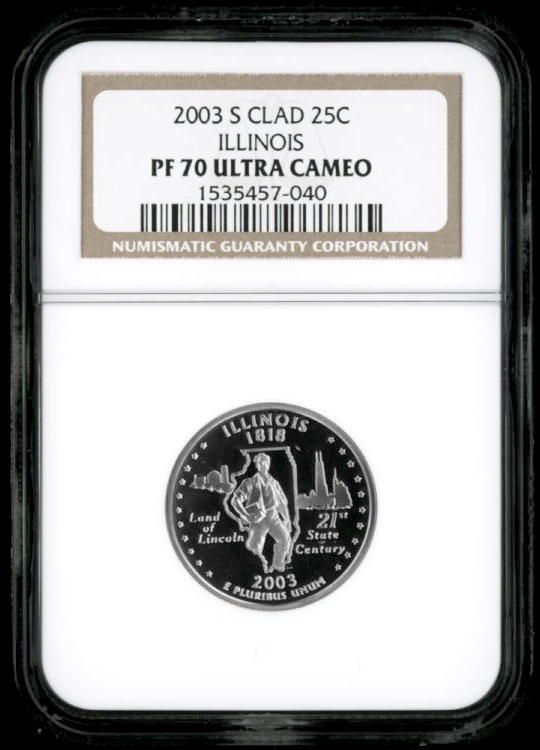 NGC PF70 UC 2003 S ILLINOIS CLAD QUARTER PF 70  