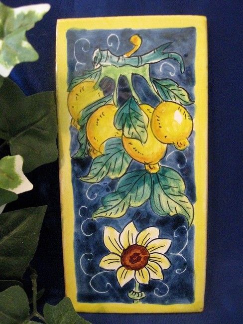 DERUTA ITALY Italian Pottery TUSCAN SUNFLOWER Terracotta Wall Tile 