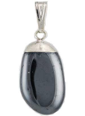 HEMATITE Tumbled Crystal Pendant w/ Description Card   Healing Stone 