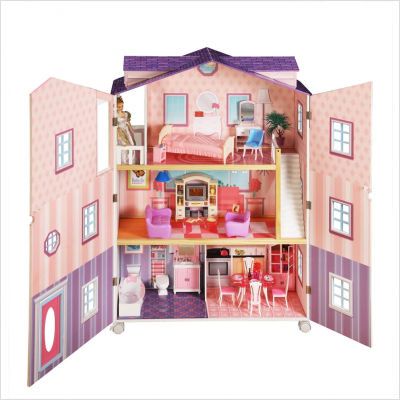 Teamson Kids Doll House New York Mansion with Furniture W 9959A 