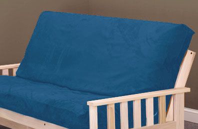 MICRO SUEDE FUTON COVER   Azure Blue Plush, Full Size  