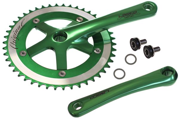 LASCO Track Fixie Crankset Crank 165mm 46 Teeth Green  