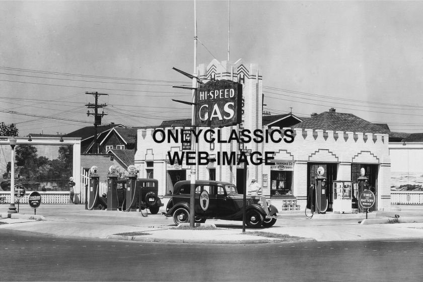 1933 HI SPEED GAS STATION DETROIT MI PHOTO  AUTOMOBILIA  