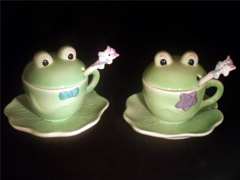 Set of 2 Tranquil Yoga Frog Garden Statues Yard Art NEW  