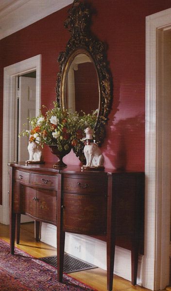 Birds In The Park Credenza Hand Painted 2 Drawers  