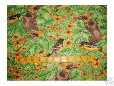 Baltimore Oriole Orioles State Bird Northcott Fabric  