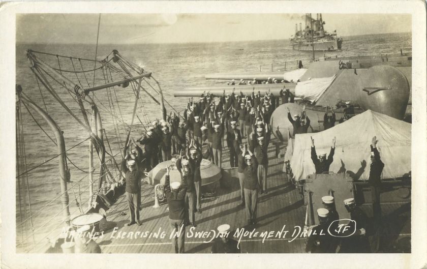 WWI ERA & US NAVY BATTLESHIPS & REAL PHOTO POSTCARD  