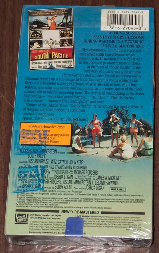 SOUTH PACIFIC Musical Rosano Brazzi Mitzi Gaynor SEALED  