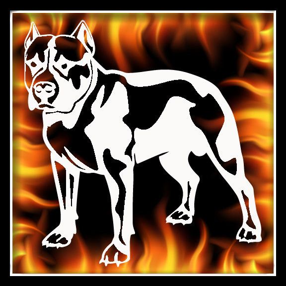 Pitbull 2 airbrush stencil template harley paint  