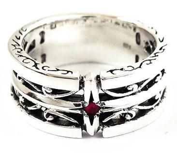   RUBY STERLING SILVER BAND RING Sz 13 NEW PUNK ROCK EMO 925 NEW  