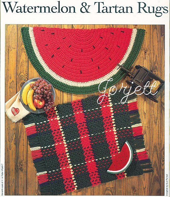 Half Circle Rug & Tartan Plaid Rug crochet patterns  