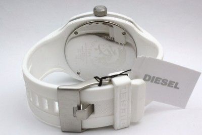 New Diesel Men Analog White Rubber Band Watch DZ1443  