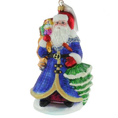   Rare Vintage Sapphire Santa Claus Victorian Blue Christmas  