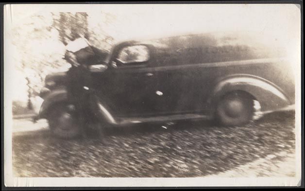 Old Photo Blurry 1938 Ford Panel Delivery Truck 602417  