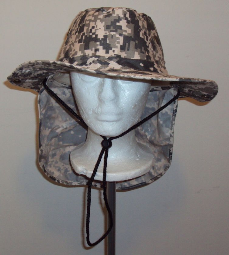 CAMOUFLAGE CAMO Bucket Boonie Flap Neck HAT S M L XL  