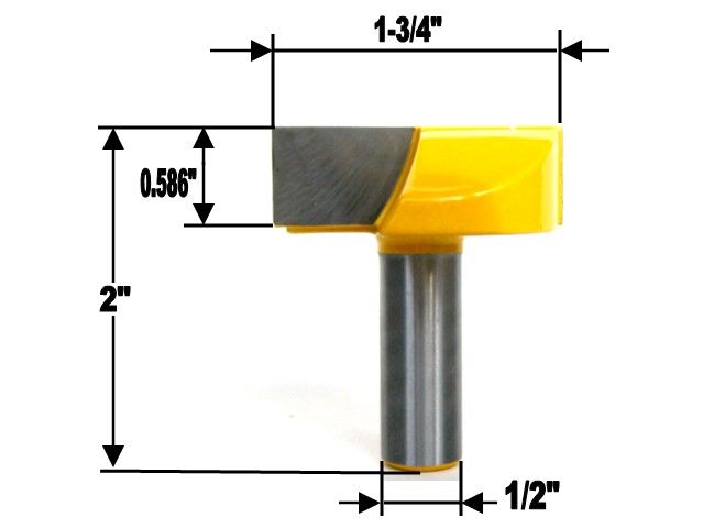 pc 1/2 Sh 1 3/4 Diameter Bottom Cleaning Router Bit  