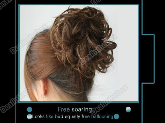   Hair Stylish straight Bun Wig Hairpiece Scrunchie Synthetic  