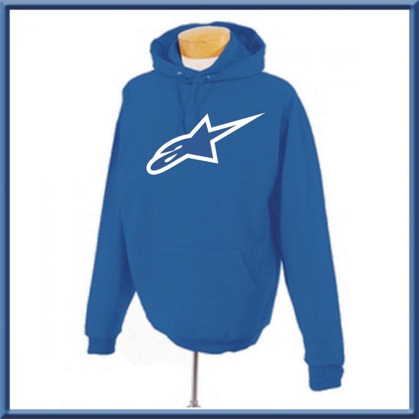 ALPINESTAR HOODIE HOODED REPLICA SWEAT SHIRT ALL SIZES BLUE RACING MX 