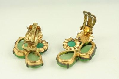 Vintage Costume Jewelry MIW Germany Rhinestone Earrings  