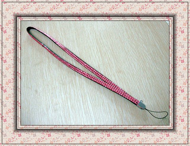 sturdy rhinestone leather  cell Phone strap lanyard  