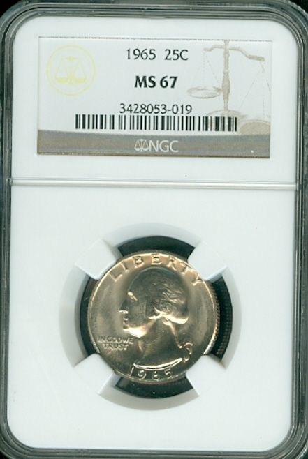   WASHINGTON QUARTER NGC MS 67.POP 72/2  BUSINESS STRIKE  