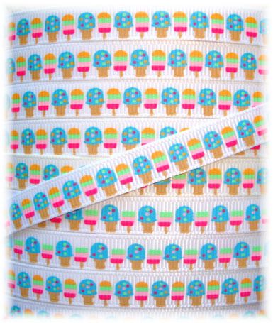 POPSICLE PARTY ICE CREAM CONE MTMG GROSGRAIN RIBBON  