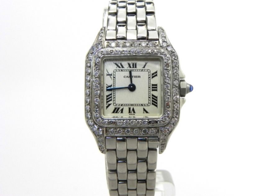 Ladies Cartier Panther S.S. Watch w/ Double Diamond Bezel  