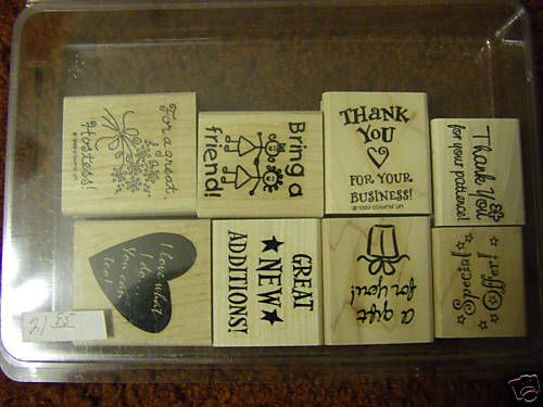 Stamping Up Set Of Eight Rubber Stamps   Business Memos  