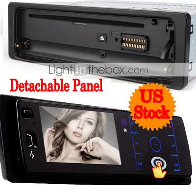 HD 3LCD 1 Din Car Stereo DVD Player Radio USB SD +Detachable Panel 
