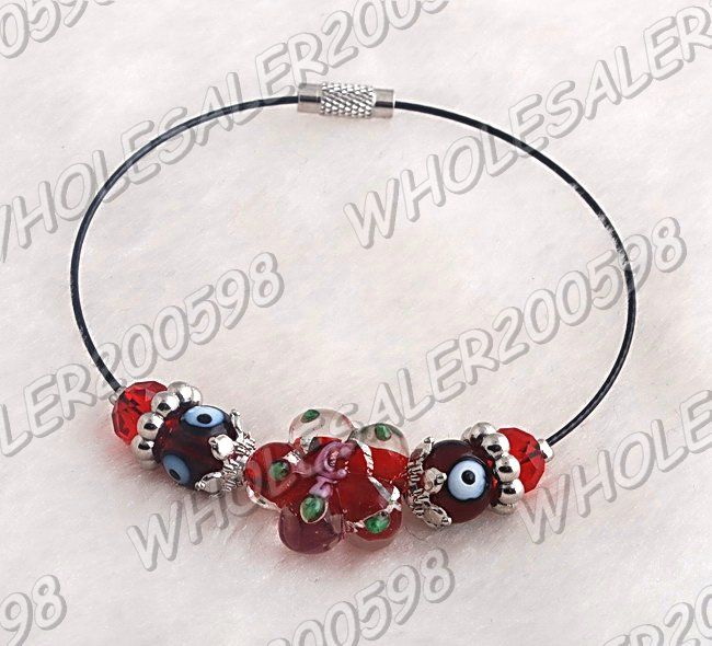 WHOLESALE 40strands Handwork Mixed Glass Bead Bracelets  