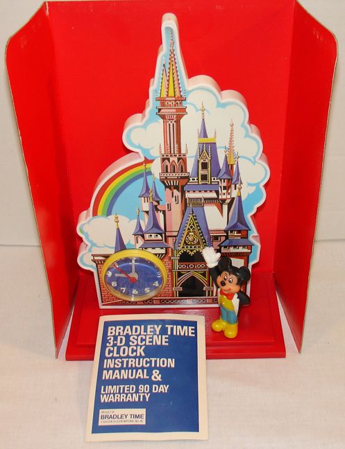 BRADLEY DISNEYLAND WDW CASTLE CLOCK NMIB WORKS VINTAGE  