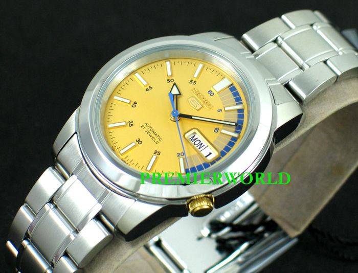 SEIKO MEN AUTOMATIC SEE THRU RACER STEEL WATCH SNKK29  