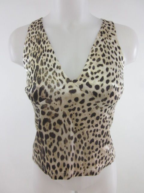 ROBERTO CAVALLI Animal Print Silk Sleeveless Blouse S  