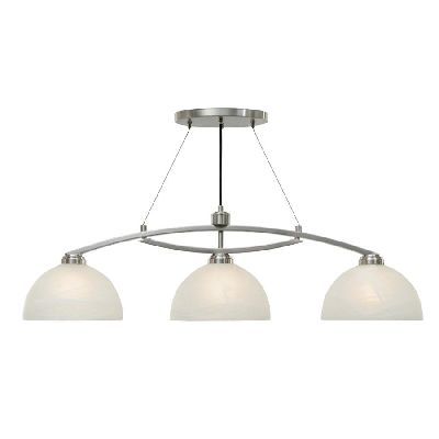   Light Island Pendant Lighting Fixture, Pewter, Chiseled Marble Glass