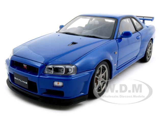 NISSAN SKYLINE GT R R34 V SPEC II BLUE 118 AUTOART  