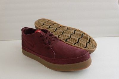 NEW NIKE 6.0 RIZAL MENS LOW CHUKKAS SUEDE BURGUNDY SHOE SNEAKER SIZE 